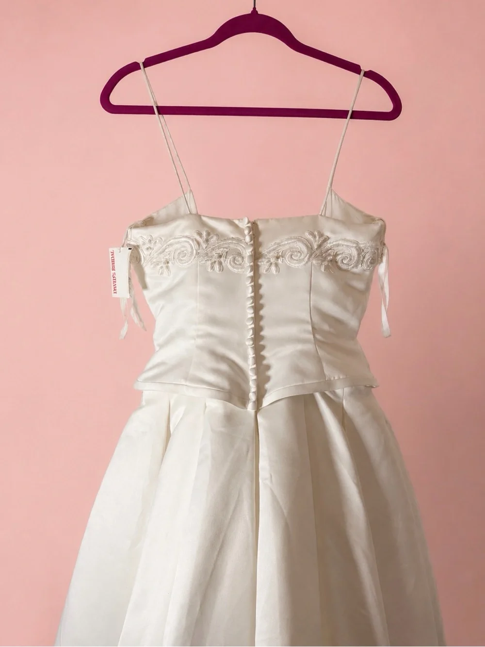 Vintage Michaelangelo 2423IVORY Two-Tone Satin Wedding Dress Size 8